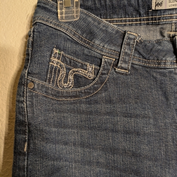 Lee Women's Jeans Blue Ankle Crop Size M10 Slender Secret Lower On The Waist - Picture 5 of 11